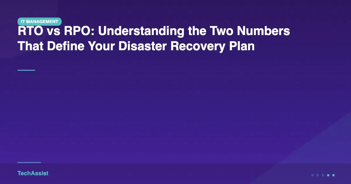 RTO vs RPO explained