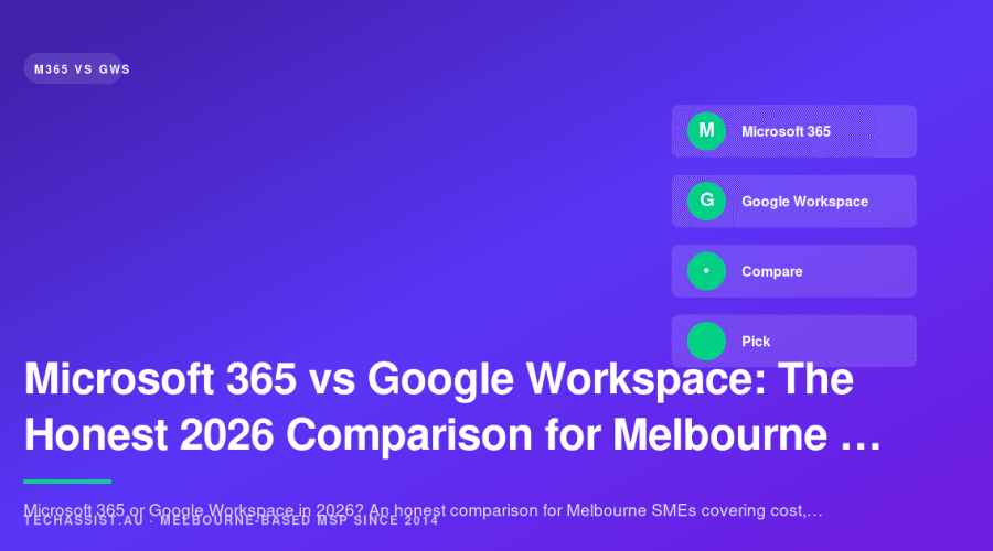 Microsoft 365 vs Google Workspace: The Honest 2026 Comparison for Melbourne SMEs