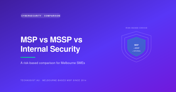 MSP vs MSSP vs Internal Security comparison — layered shield