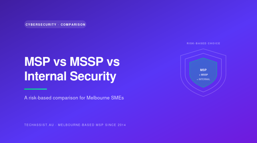 MSP vs MSSP vs Internal Security comparison — layered shield