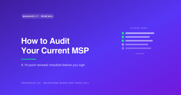 MSP renewal audit 10-point checklist