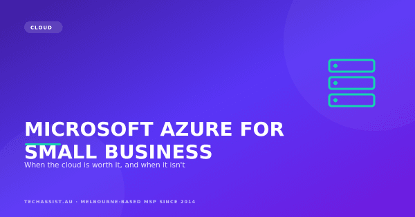 Azure cloud infrastructure diagram for a Melbourne small business with cost controls