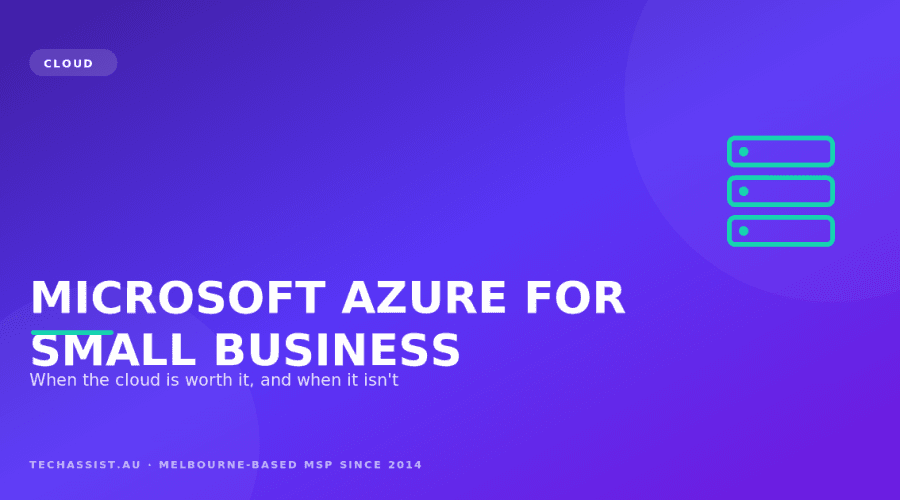 Azure cloud infrastructure diagram for a Melbourne small business with cost controls