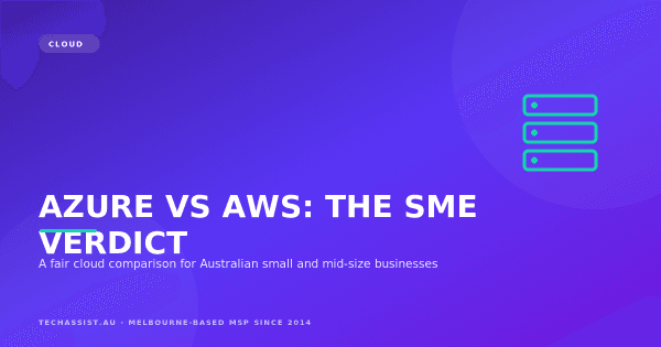 Microsoft Azure and Amazon Web Services logos side by side representing a cloud platform comparison for Australian SMEs