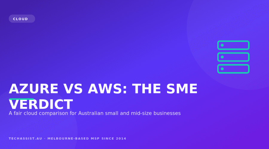 Microsoft Azure and Amazon Web Services logos side by side representing a cloud platform comparison for Australian SMEs
