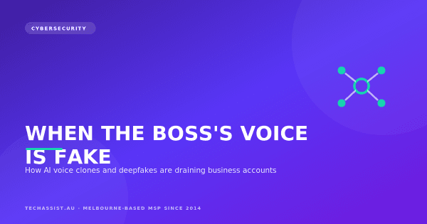 A finance worker on a phone call with a fraudulent AI voice-clone of a company executive authorising an urgent payment