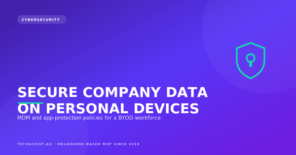 Microsoft Intune managing company data on a personal smartphone while leaving the staff member's personal apps and photos untouched