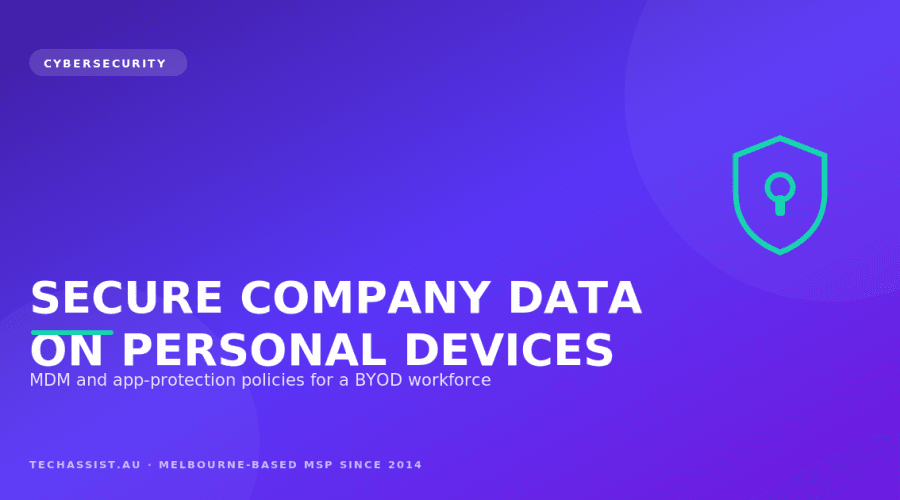 Microsoft Intune managing company data on a personal smartphone while leaving the staff member's personal apps and photos untouched