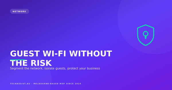 Diagram of a segmented business network separating guest Wi-Fi from staff, POS and IoT devices on isolated VLANs